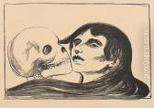 The Kiss Of Death Oil Painting by Edvard Munch