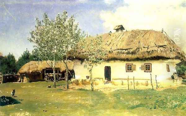 Ukrainian peasant house Oil Painting by Ilya Efimovich Efimovich Repin