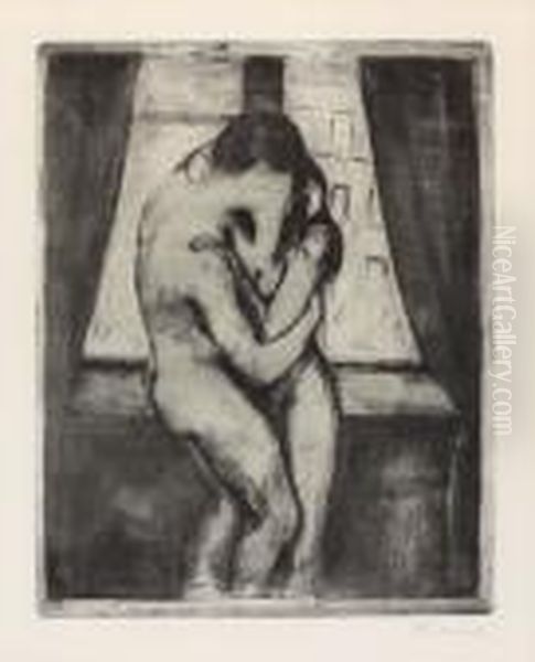 Der Kuss Oil Painting by Edvard Munch