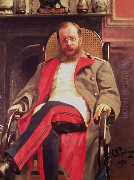 Portrait of Zesar Kjui (1835-1918), 1890 Oil Painting by Ilya Efimovich Efimovich Repin