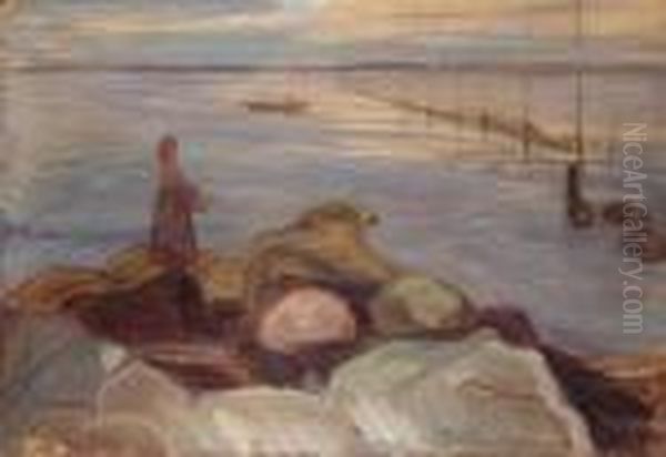 Bord De Mer
Signe Oil Painting by Edvard Munch