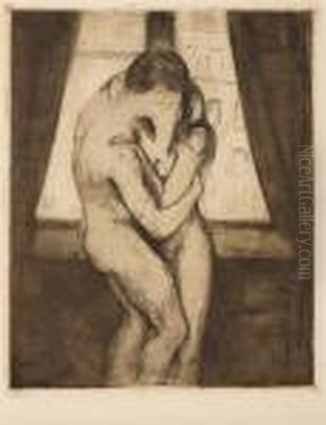 The Kiss Oil Painting by Edvard Munch