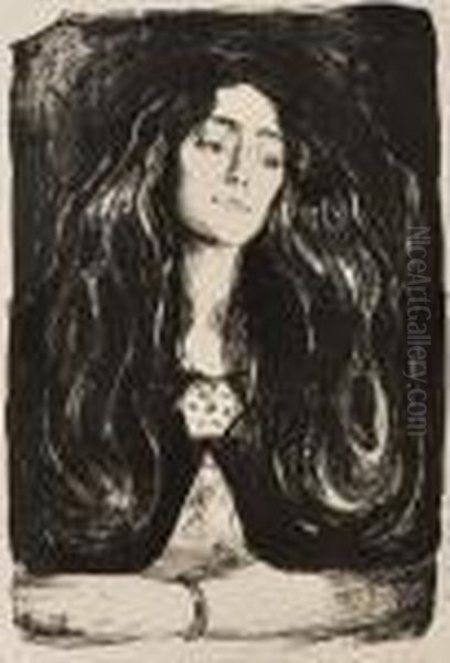 The Brooch, Eva Mudocci Oil Painting by Edvard Munch