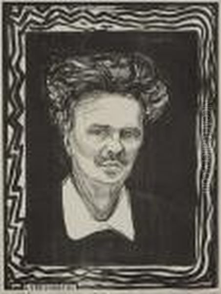 August Strindberg Oil Painting by Edvard Munch