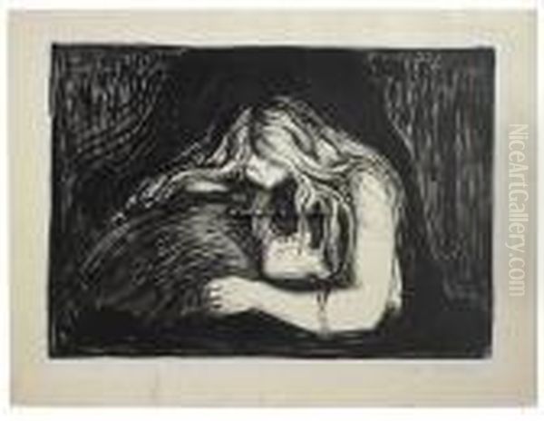 Vampyr Ii Oil Painting by Edvard Munch