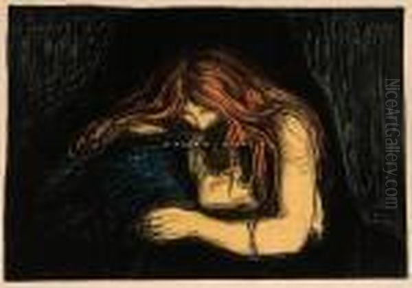 Vampyr Oil Painting by Edvard Munch