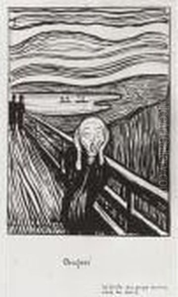 Das Geschrei (w. 38; S. 32) Oil Painting by Edvard Munch