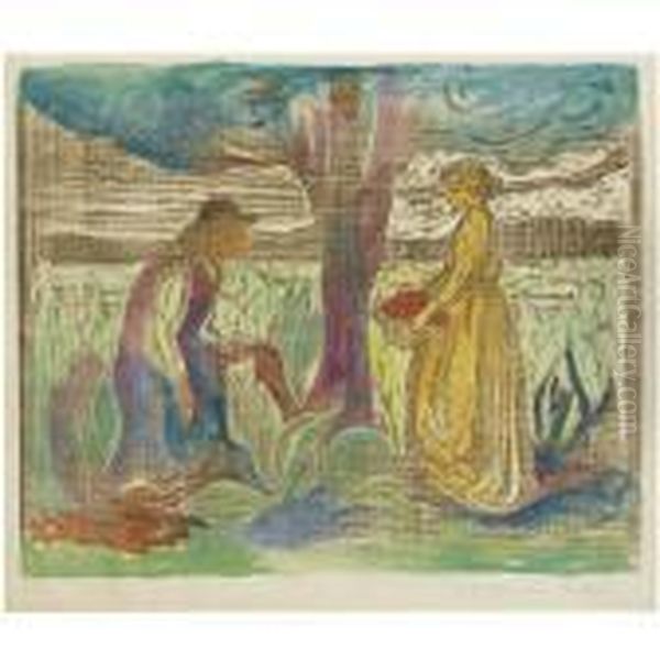 Fertility (w. 160; Sch. 110) Oil Painting by Edvard Munch