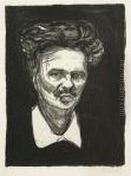 August Strindberg Oil Painting by Edvard Munch