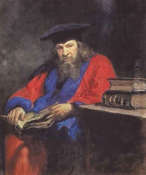 Portrait of Mendeleev Oil Painting by Ilya Efimovich Efimovich Repin