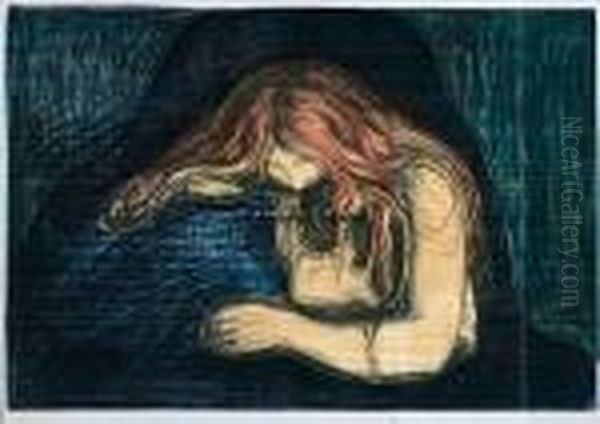 Vampyr Oil Painting by Edvard Munch