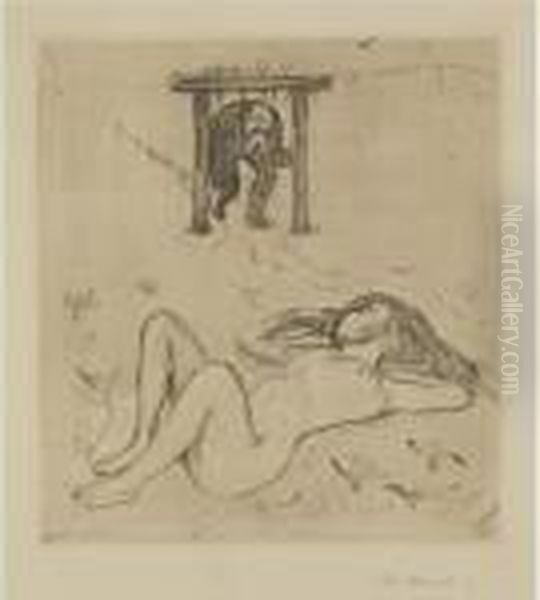 Under The Yoke (w. 56) Oil Painting by Edvard Munch