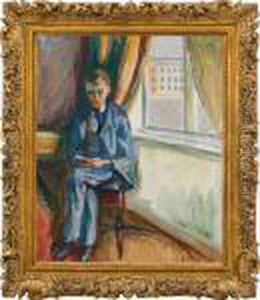 Andreas Is Reading Oil Painting by Edvard Munch