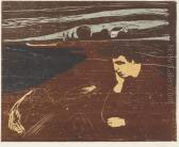 Melancholy Iii (w. 203) Oil Painting by Edvard Munch