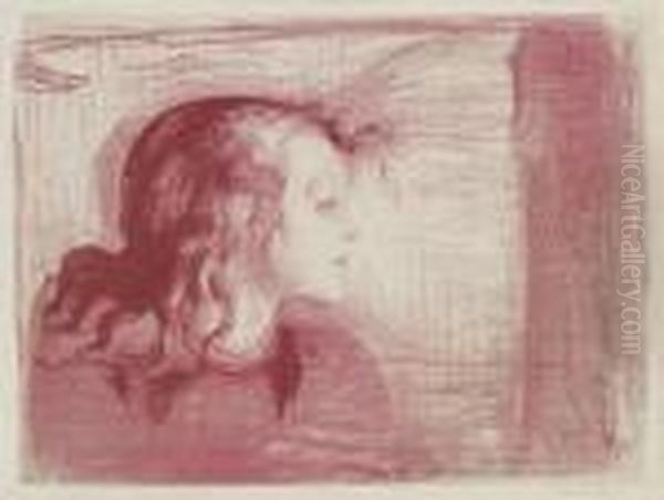 The Sick Child I (schiefler 59; Woll 72) Oil Painting by Edvard Munch