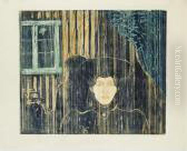 Moonlight I (w. 90, Sch. 81) Oil Painting by Edvard Munch