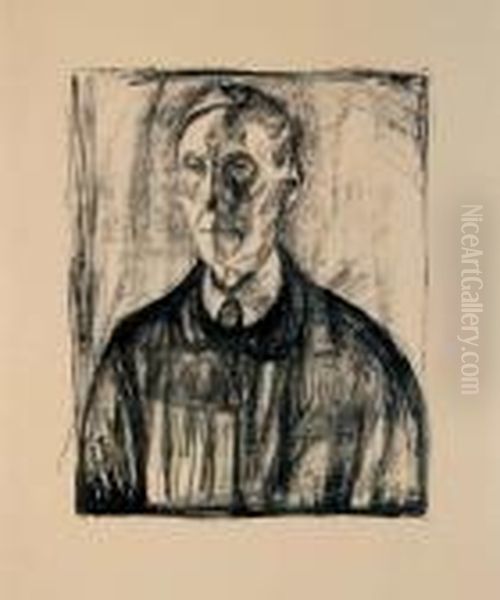 Professor Kristian Schreiner Oil Painting by Edvard Munch