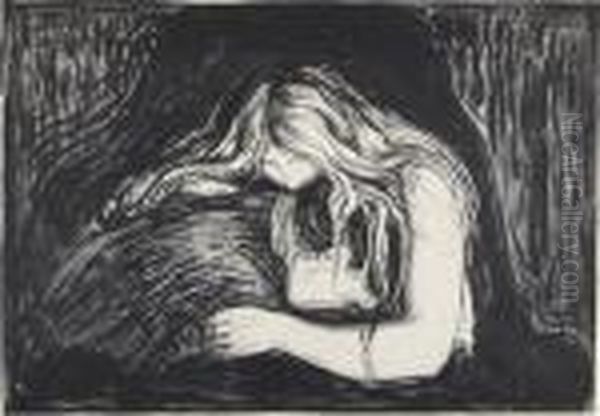 Vampyr Ii Oil Painting by Edvard Munch