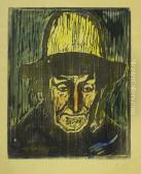 Der Alte Fischer Oil Painting by Edvard Munch