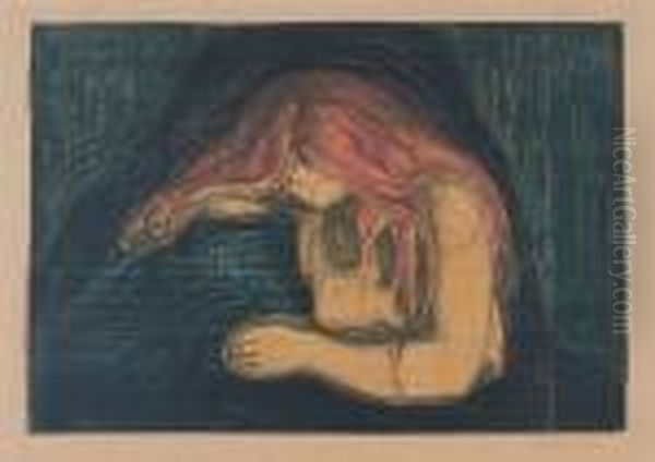 Vampyr. Ii Oil Painting by Edvard Munch