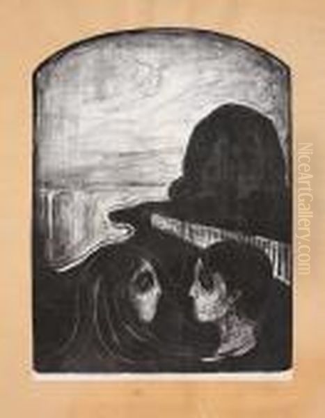 Tiltrekning I Oil Painting by Edvard Munch