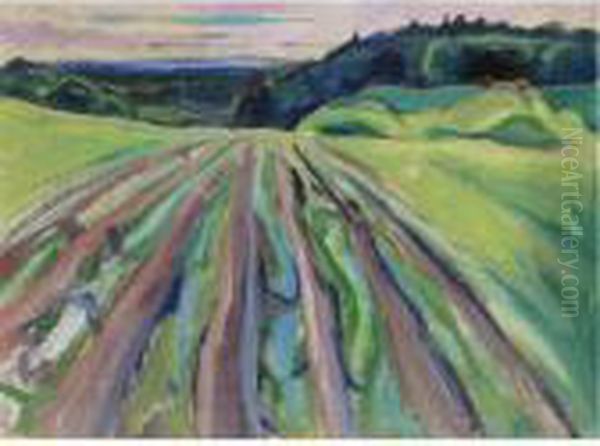 Property From A Private Norwegian Collection
 

 
 
 

 
 Fields At Ekely Oil Painting by Edvard Munch