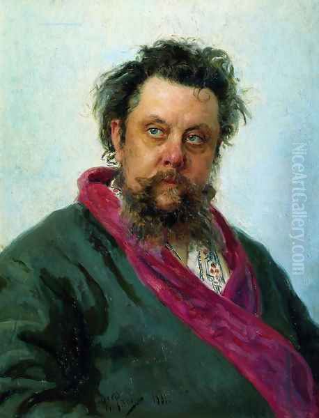 Composer Modest Mussorgsky Oil Painting by Ilya Efimovich Efimovich Repin