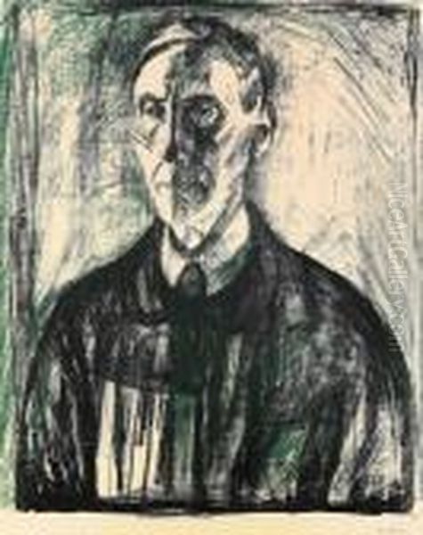 Professor Kristian Schreiner 1928 Oil Painting by Edvard Munch