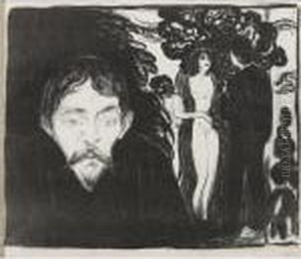 Jealousy Ii Oil Painting by Edvard Munch