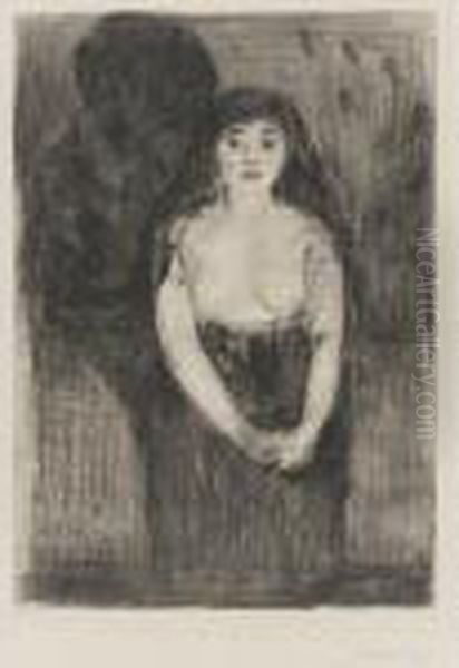 Study Of A Model (modellstudie) (woll 8; Schieffler 9) Oil Painting by Edvard Munch