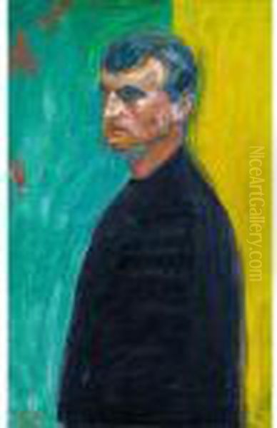 Self-portrait Oil Painting by Edvard Munch