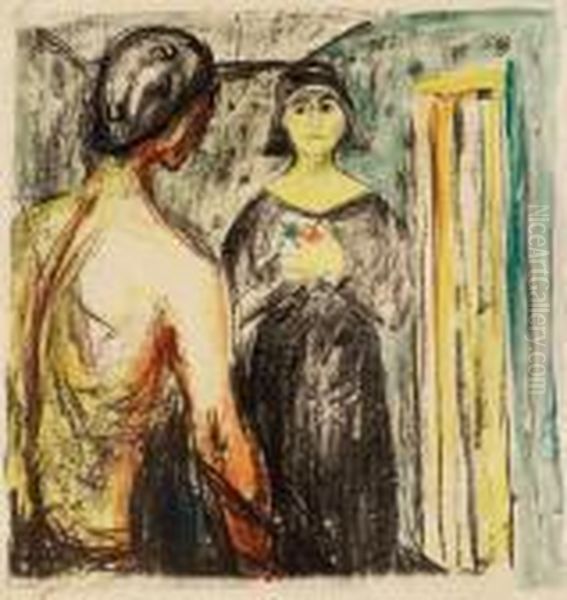 Marat Og Charlotte Corday Oil Painting by Edvard Munch