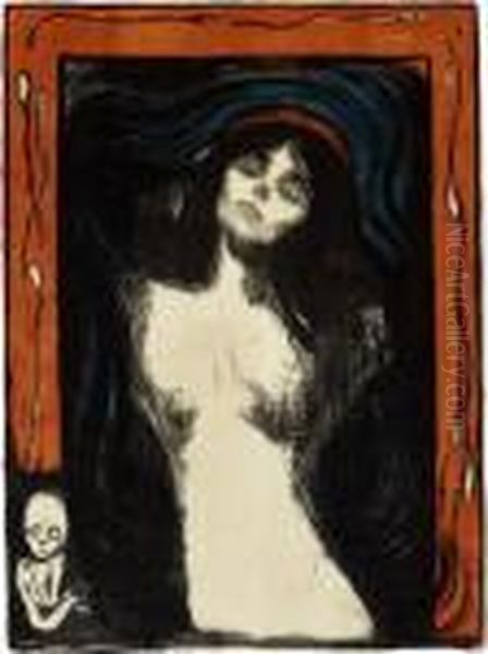 Madonna Oil Painting by Edvard Munch