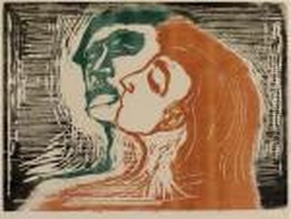 Mann Und Weib Oil Painting by Edvard Munch