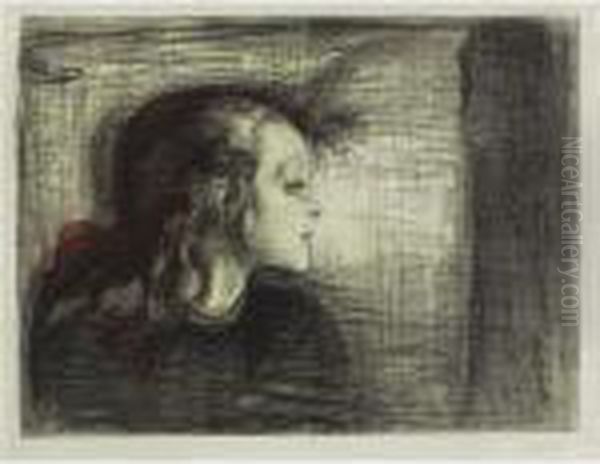 The Sick Child I (das Kranke Kind I) (woll 72) Oil Painting by Edvard Munch