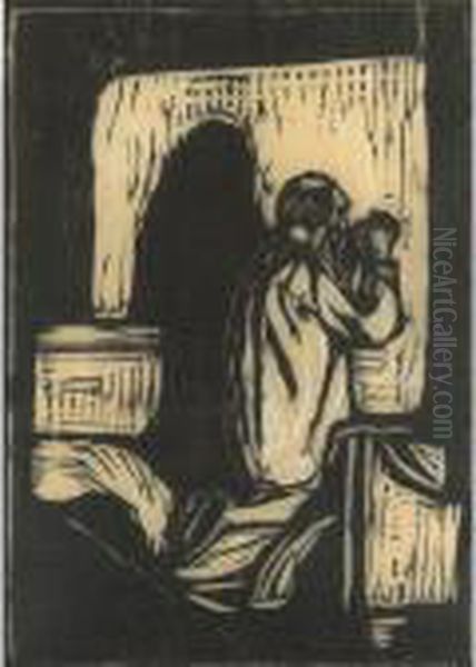 Old Man Praying (woll 205 Ii) Oil Painting by Edvard Munch