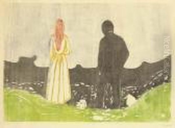 Zwei Menschen (die Einsamen) (s. 133; W. 157) Oil Painting by Edvard Munch