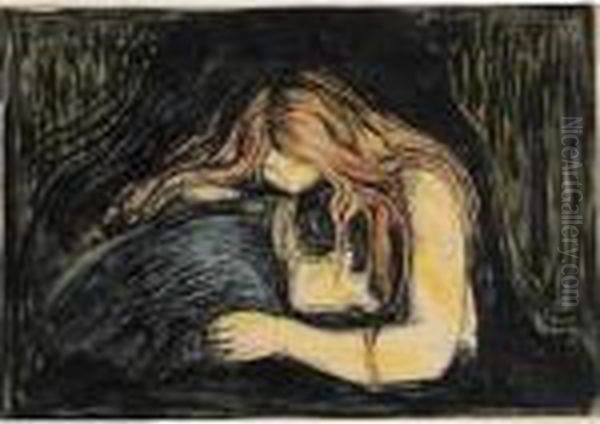 Vampyr Ii (w. 41; S. 34) Oil Painting by Edvard Munch