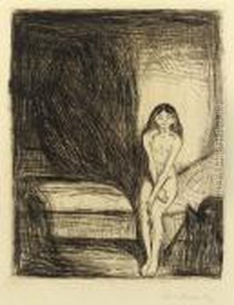 Puberty Oil Painting by Edvard Munch