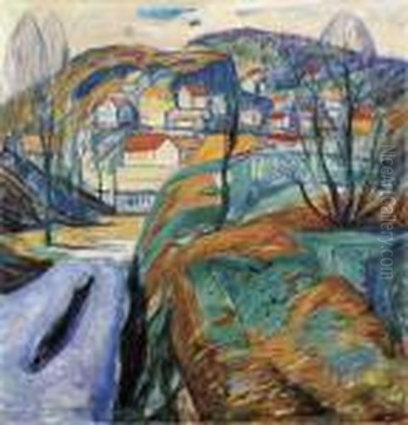 Fruhling In Kragero Oil Painting by Edvard Munch