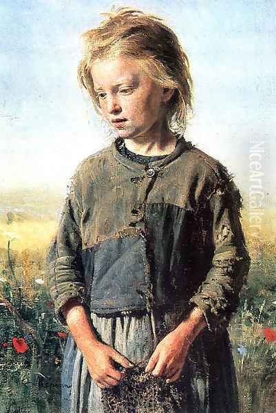 Beggar (Fisher Girl) Oil Painting by Ilya Efimovich Efimovich Repin