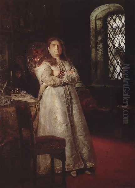 Tsarevna Sophia Alexeevna (1657-1704) in the Novodevitchy Convent, 1879 Oil Painting by Ilya Efimovich Efimovich Repin