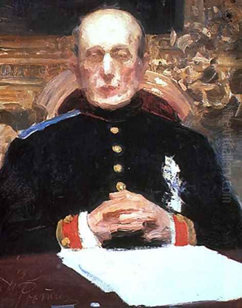 Konstantin Pobedonostsev (sketch) Oil Painting by Ilya Efimovich Efimovich Repin