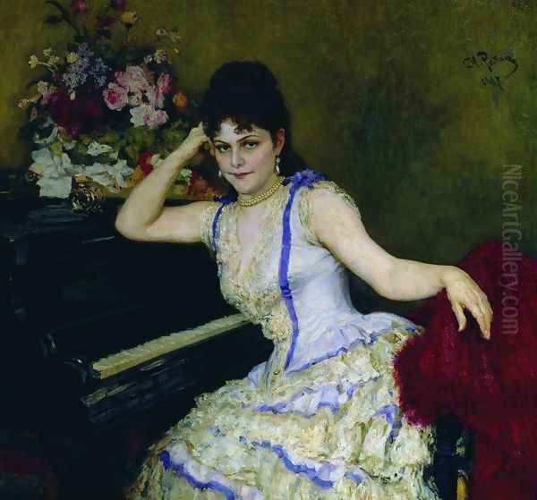 Portrait of pianist and professor of Saint-Petersburg Conservatory Sophie Menter Oil Painting by Ilya Efimovich Efimovich Repin