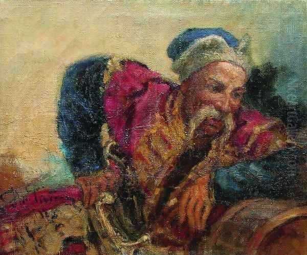 Ataman Ivan Dmitrievich Sirko Oil Painting by Ilya Efimovich Efimovich Repin