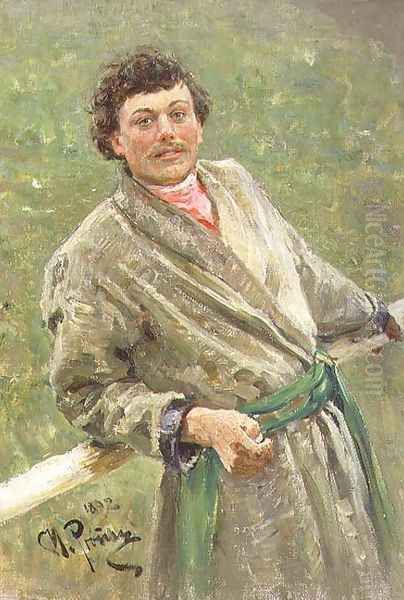 The Byelorussian, portrait of the peasant S. Shavrov, 1892 Oil Painting by Ilya Efimovich Efimovich Repin