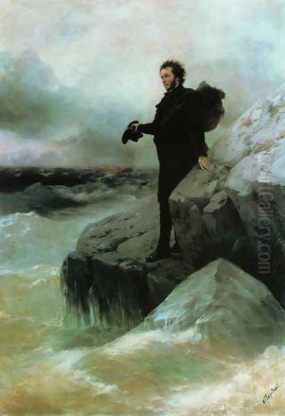 Pushkin's Farewell to the sea Oil Painting by Ilya Efimovich Efimovich Repin