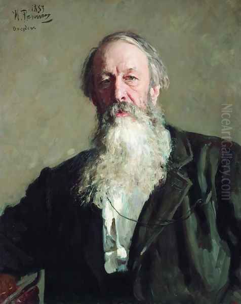 Vladimir Stasov Oil Painting by Ilya Efimovich Efimovich Repin