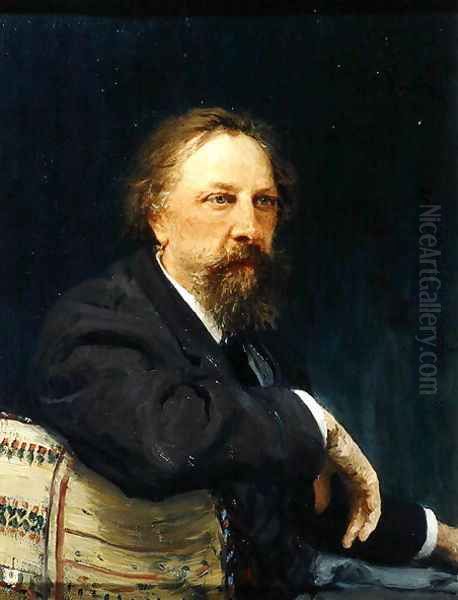 Portrait of the Author Count Alexey K. Tolstoy (1817-1875), 1896 Oil Painting by Ilya Efimovich Efimovich Repin