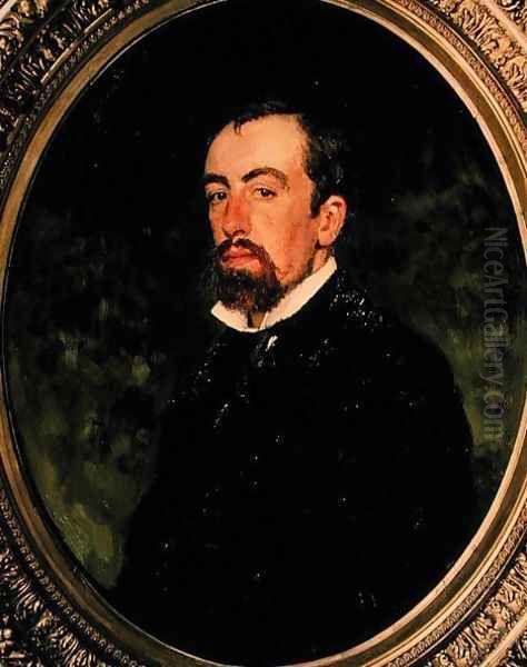 Portrait of Vasiliy Polenov (1844-1927), 1877 Oil Painting by Ilya Efimovich Efimovich Repin